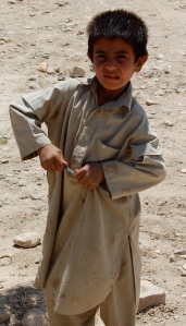 Afghan boy with his donated ballpoint pen